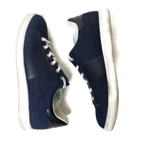 Sam Edelman men Denim navy blue Lace-Up Sneakers Size 10 Blue & White - Picture 3 of 10
